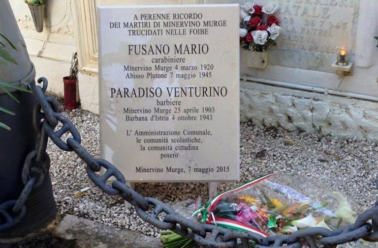 Deposta una lapide marmorea in onore delle 2 vittime minervinesi delle foibe